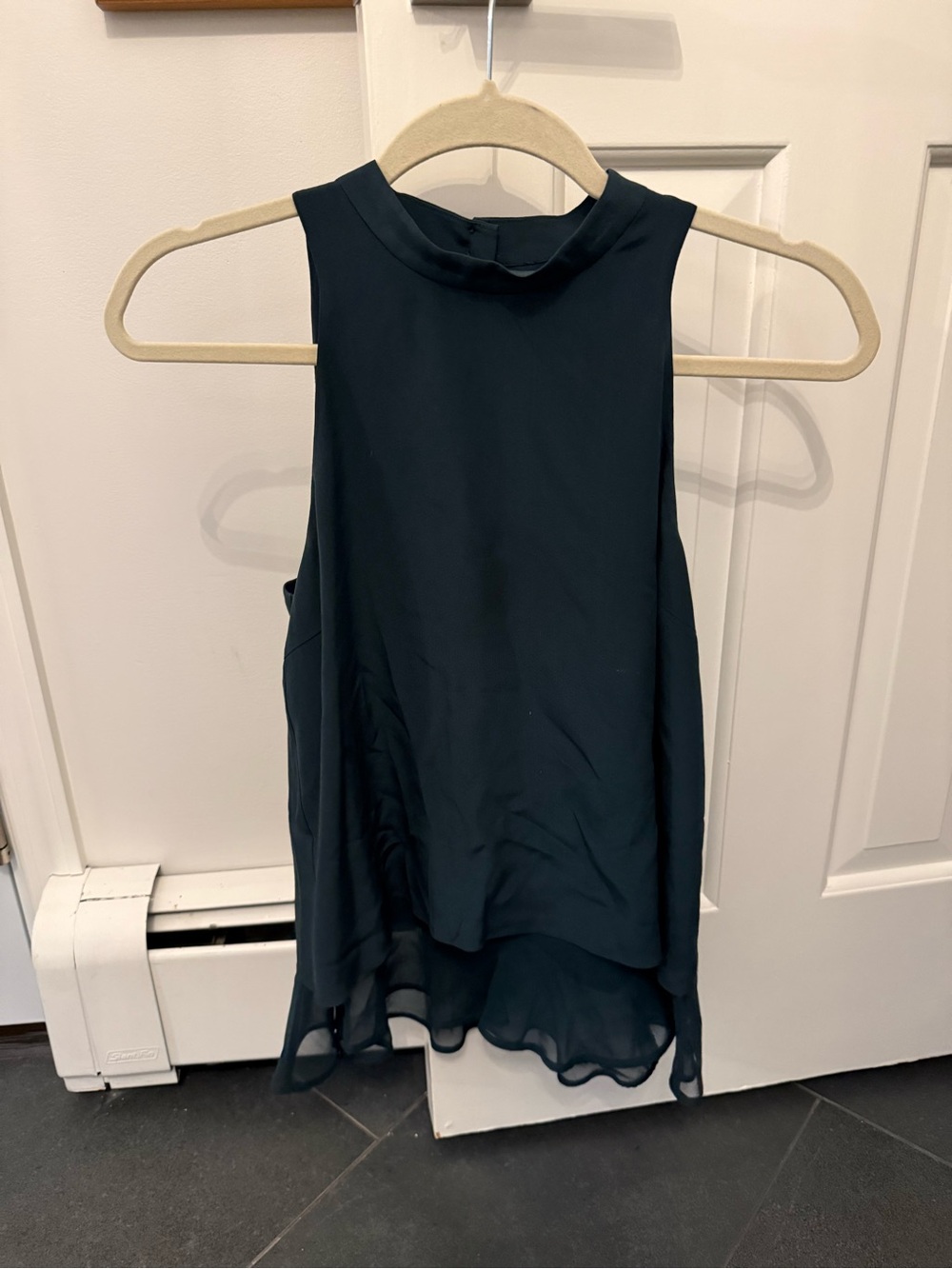 Elizabeth and James Teal High-Neck Chiffon Tank